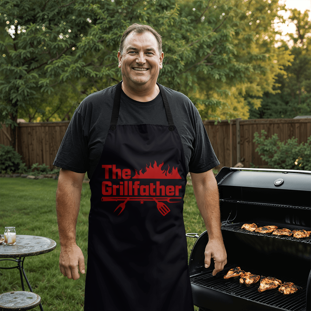 The GrillFather BBQ Apron – Funny Father's Day Gift for Dads Who Rule the Grill