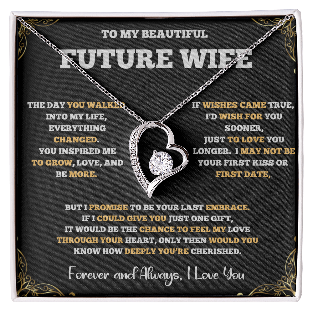 Forever Love Necklace for Future Wife – Romantic Gift with Heartfelt Message Card