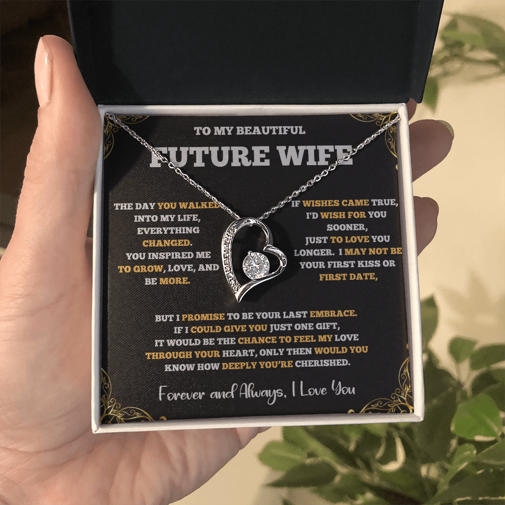 Forever Love Necklace for Future Wife – Romantic Gift with Heartfelt Message Card