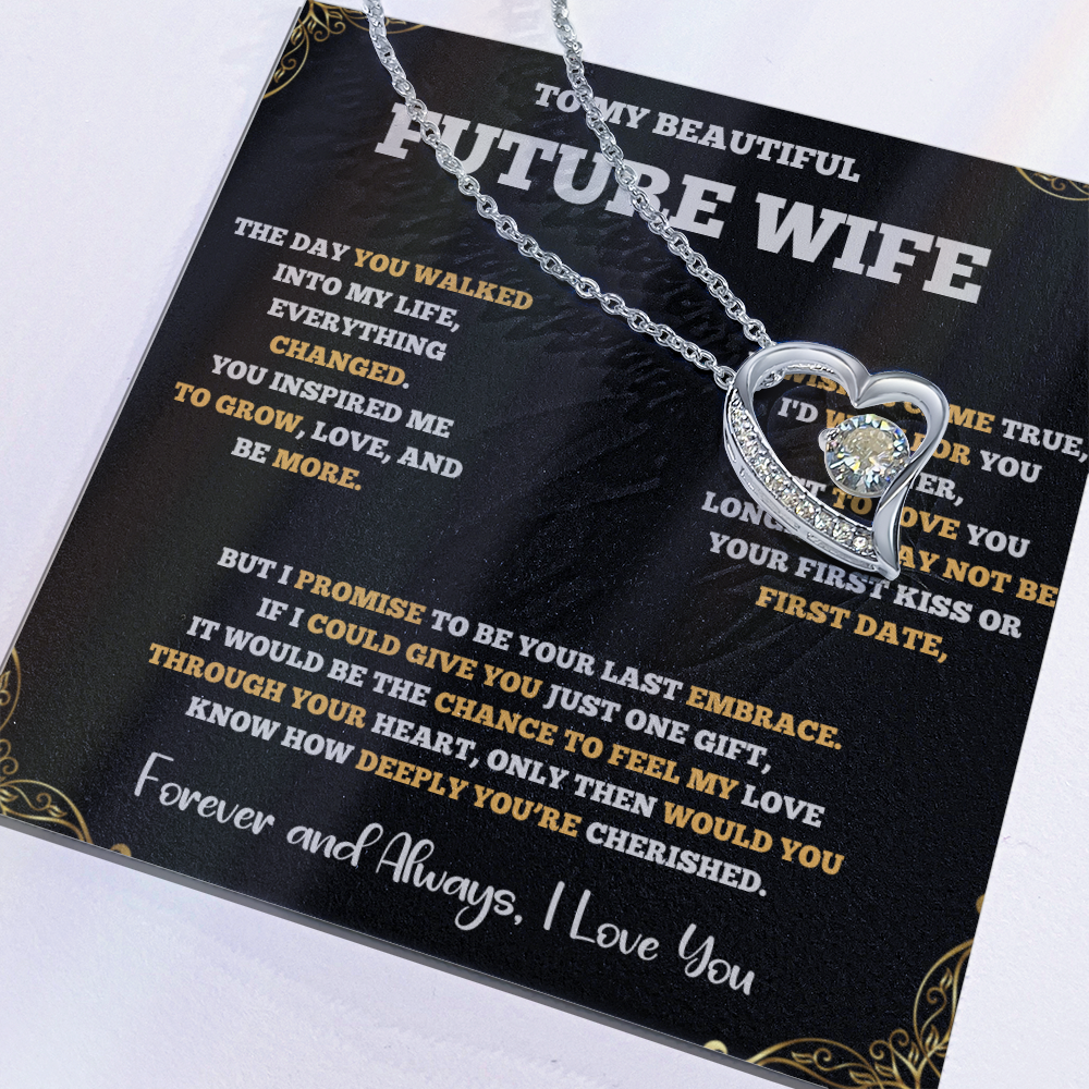 Forever Love Necklace for Future Wife – Romantic Gift with Heartfelt Message Card