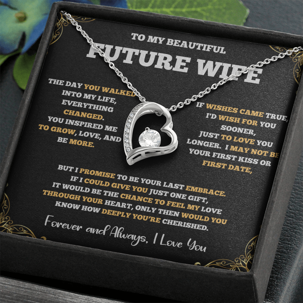 Forever Love Necklace for Future Wife – Romantic Gift with Heartfelt Message Card