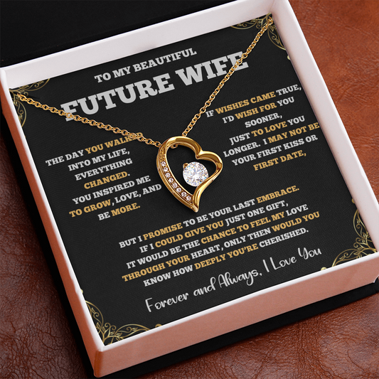 Forever Love Necklace for Future Wife – Romantic Gift with Heartfelt Message Card