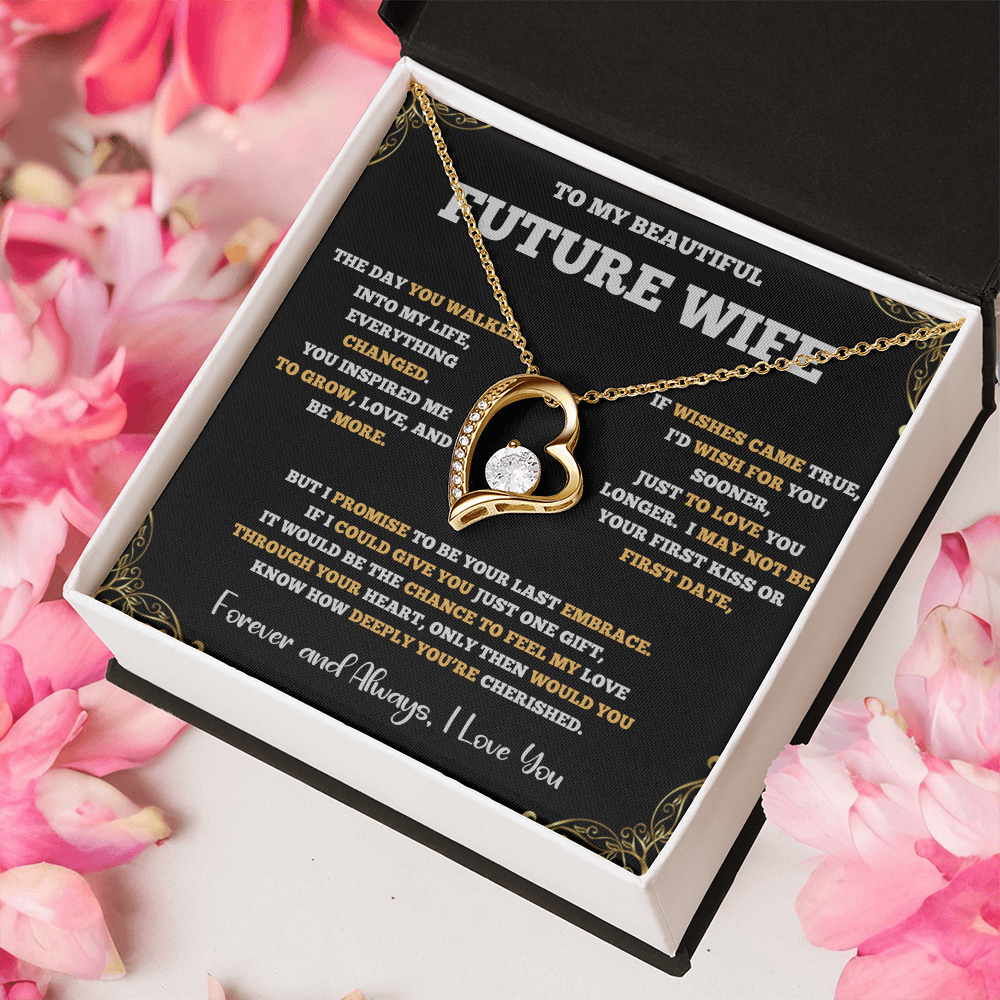 Forever Love Necklace for Future Wife – Romantic Gift with Heartfelt Message Card