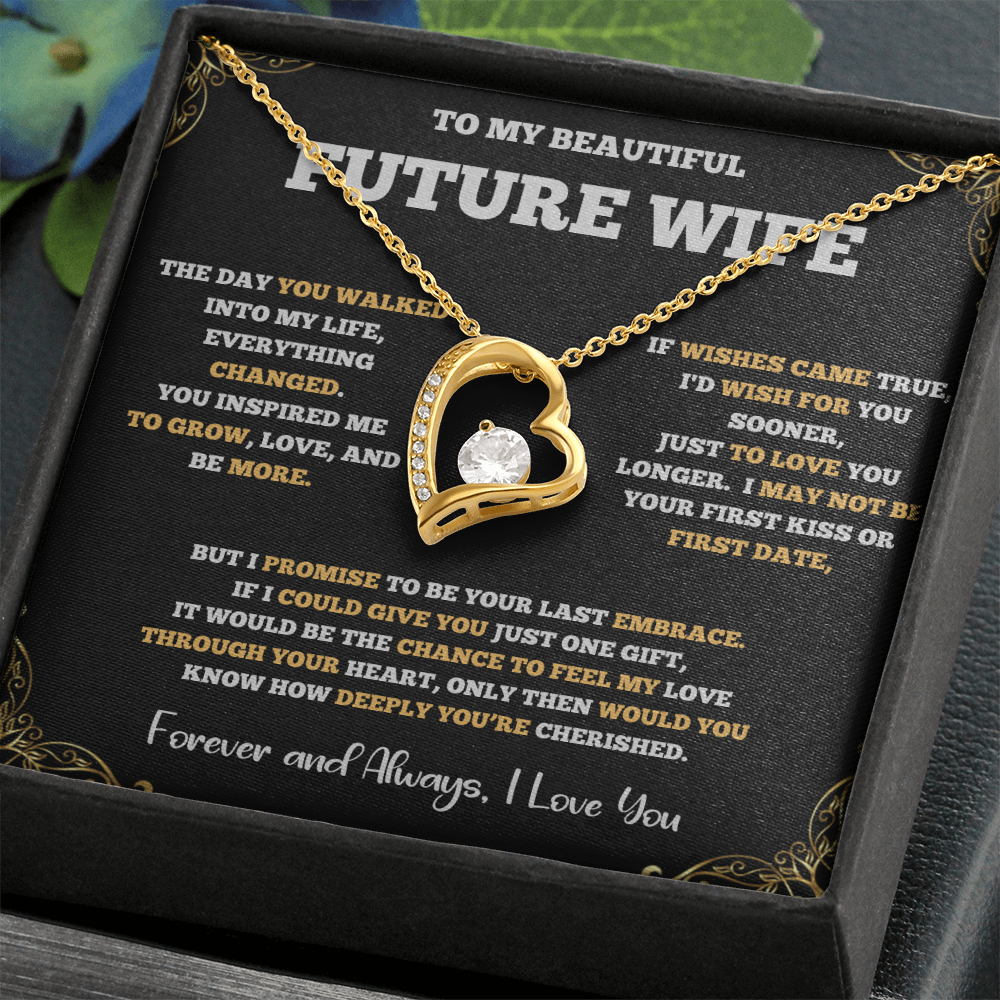 Forever Love Necklace for Future Wife – Romantic Gift with Heartfelt Message Card