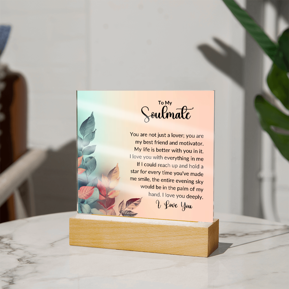 Soulmate Acrylic Plaque – Romantic Gift from Husband or Lover