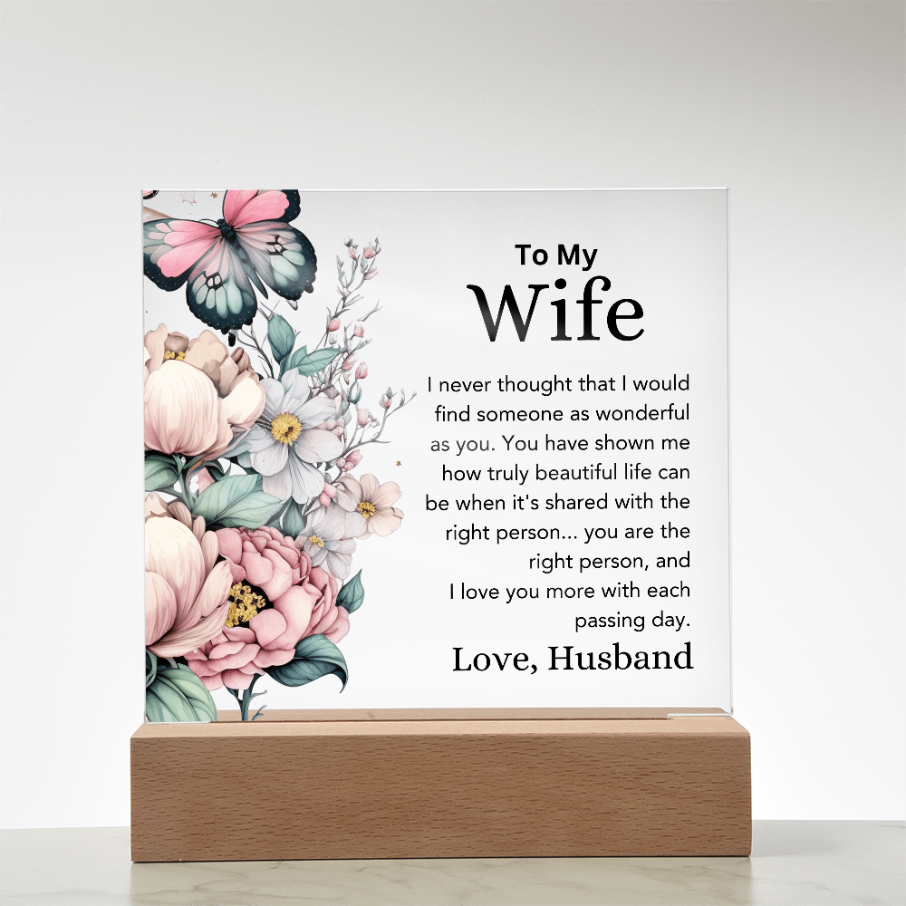 To My Wife – Color-Changing Acrylic Plaque from Husband"
