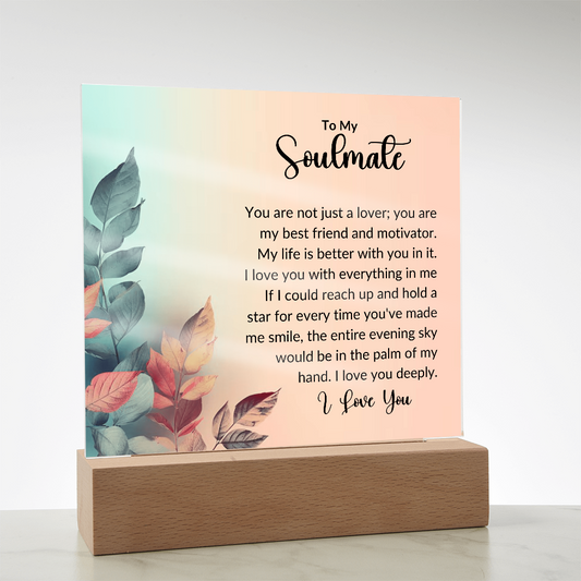 Soulmate Acrylic Plaque – Romantic Gift from Husband or Lover