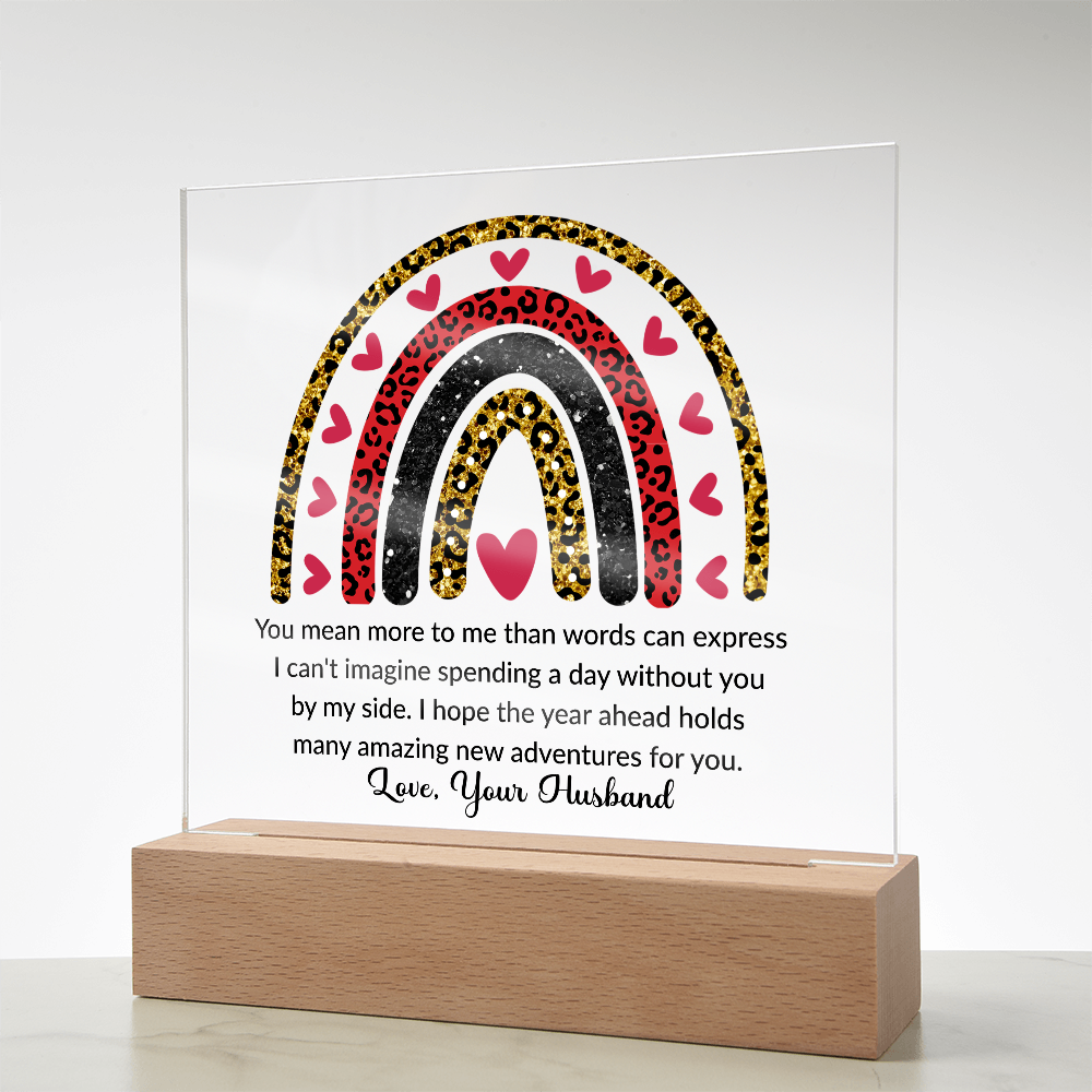 To My Wife Acrylic Plaque – Romantic Gift from Husband