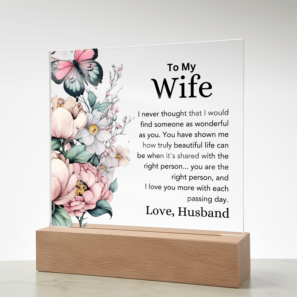 To My Wife – Color-Changing Acrylic Plaque from Husband"