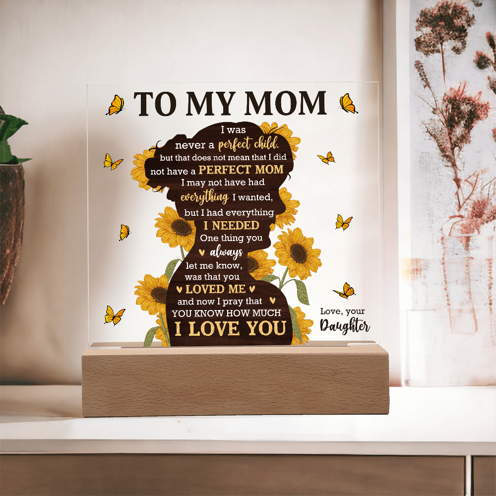 Sunflower Love Mom Acrylic Plaque
