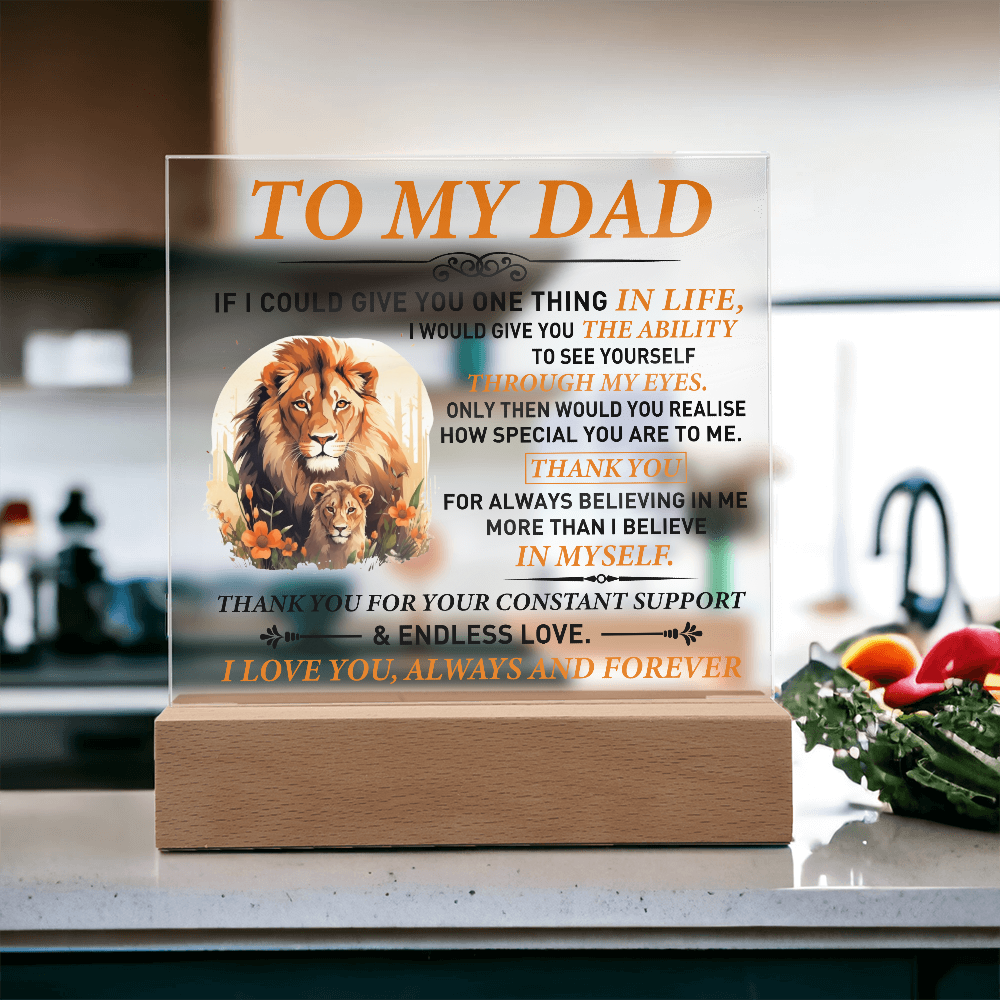 To My Dad – Lion & Cub Personalized Father's Day Acrylic Plaque