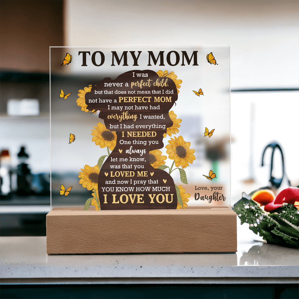 Sunflower Love Mom Acrylic Plaque