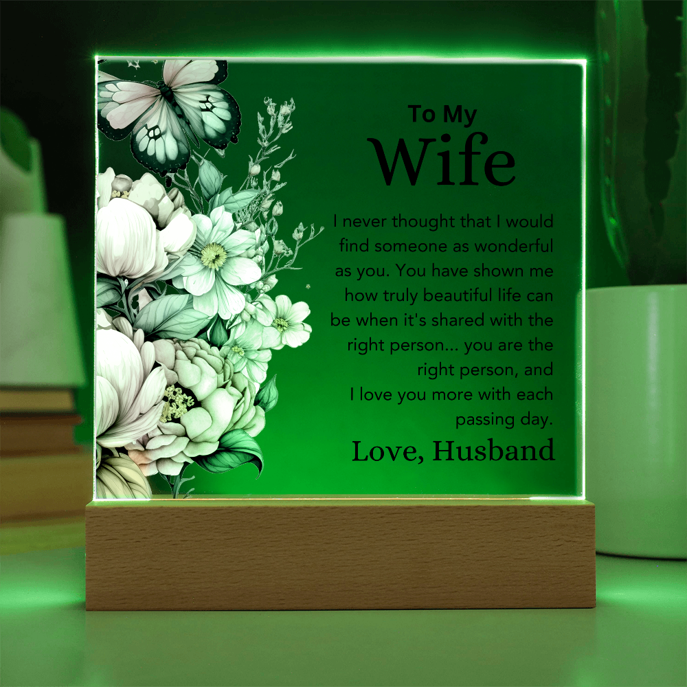 To My Wife – Color-Changing Acrylic Plaque from Husband"