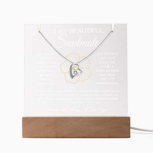 To My Soulmate – Forever Love Necklace & Acrylic Keepsake