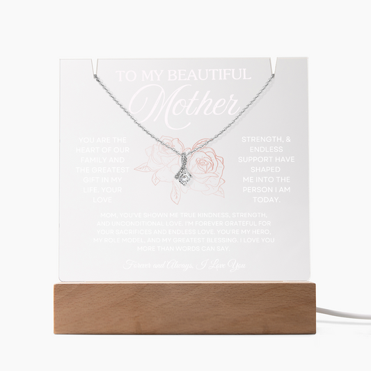 To My Mom– Acrylic Keepsake & Necklace Gift