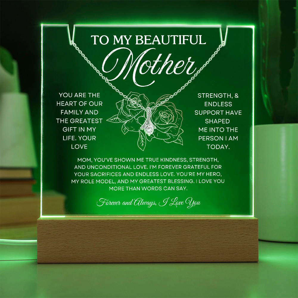 To My Mom– Acrylic Keepsake & Necklace Gift