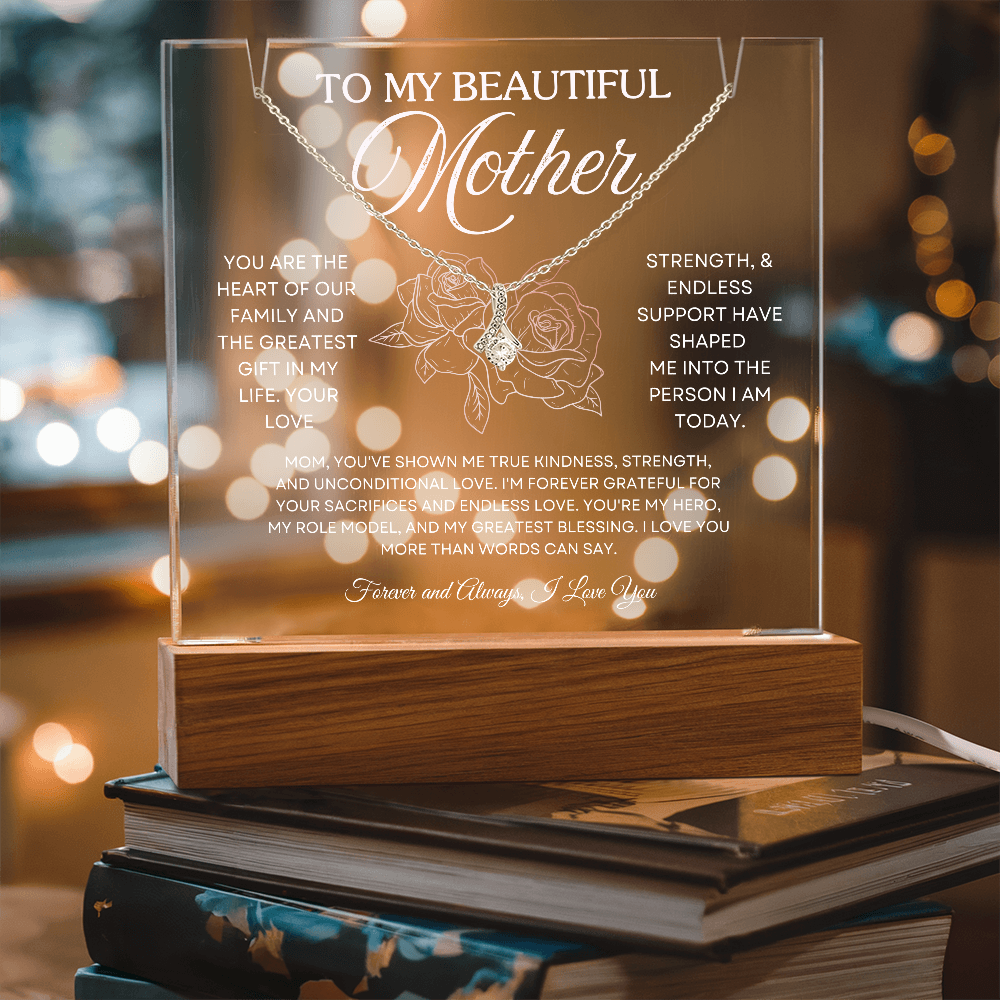 To My Mom– Acrylic Keepsake & Necklace Gift