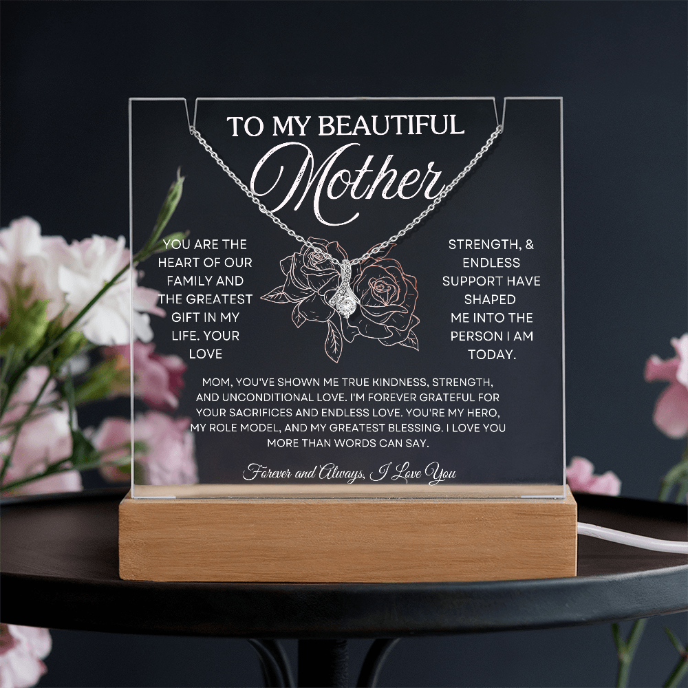 To My Mom– Acrylic Keepsake & Necklace Gift