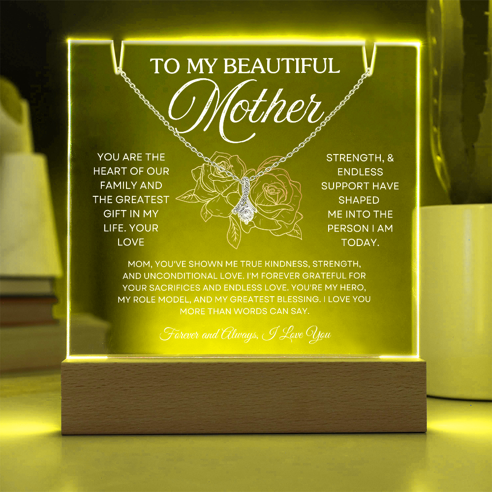 To My Mom– Acrylic Keepsake & Necklace Gift