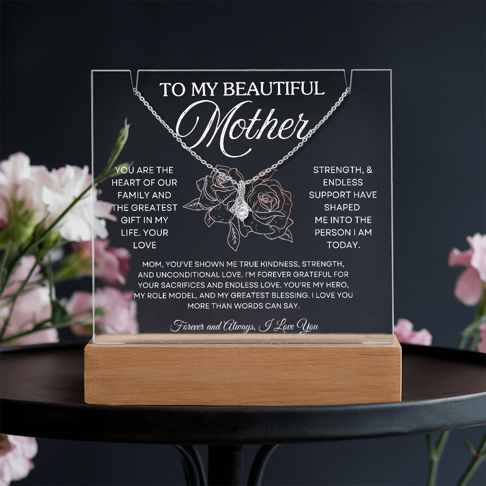 To My Mom– Acrylic Keepsake & Necklace Gift
