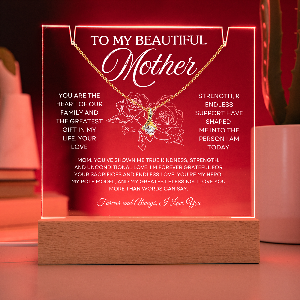 To My Mom– Acrylic Keepsake & Necklace Gift