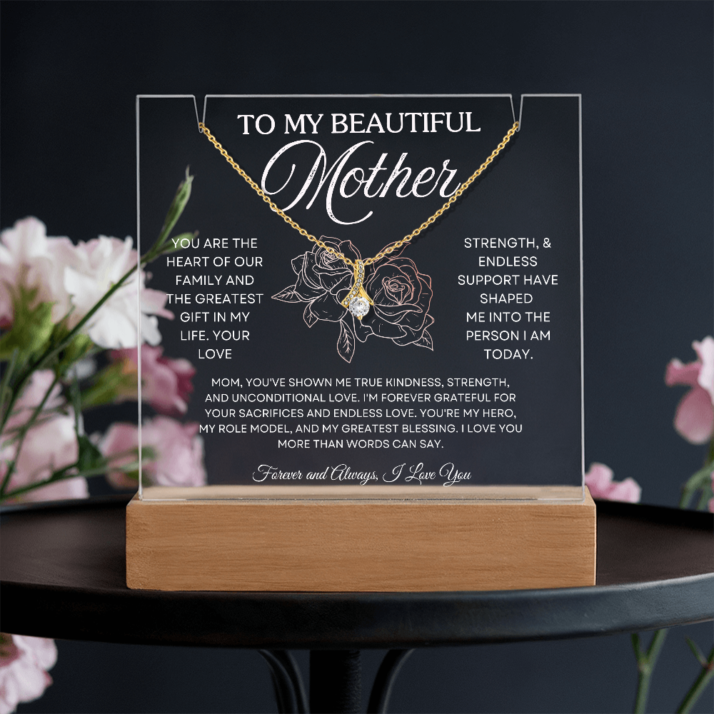 To My Mom– Acrylic Keepsake & Necklace Gift