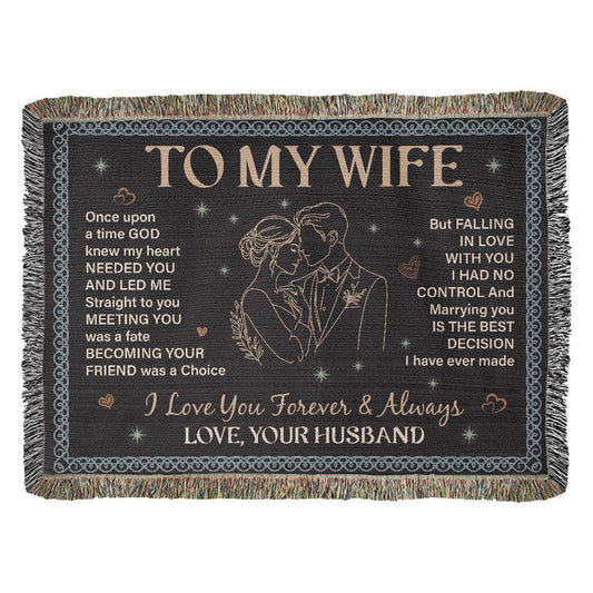 To My Wife Woven Blanket – Romantic Heirloom Gift from Husband