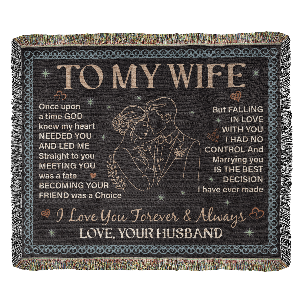 To My Wife Woven Blanket – Romantic Heirloom Gift from Husband