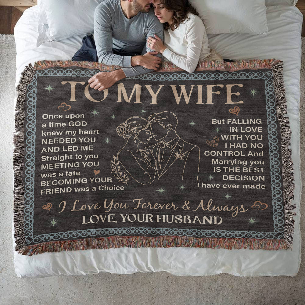 To My Wife Woven Blanket – Romantic Heirloom Gift from Husband