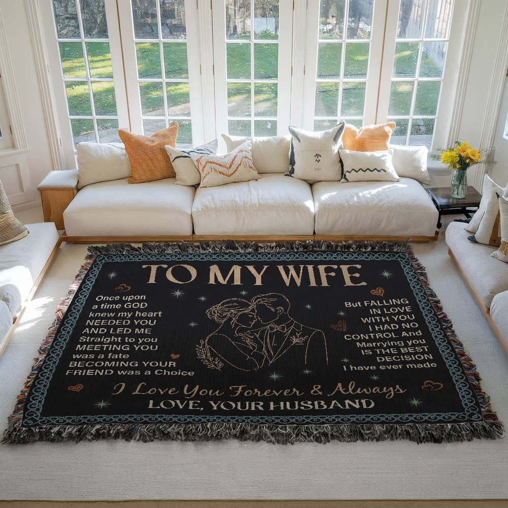 To My Wife Woven Blanket – Romantic Heirloom Gift from Husband
