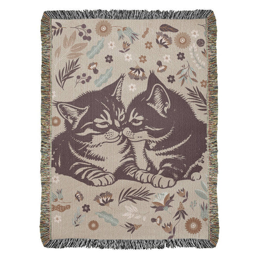 Snuggling Kitties - Woven Blanket for Cozy Comfort