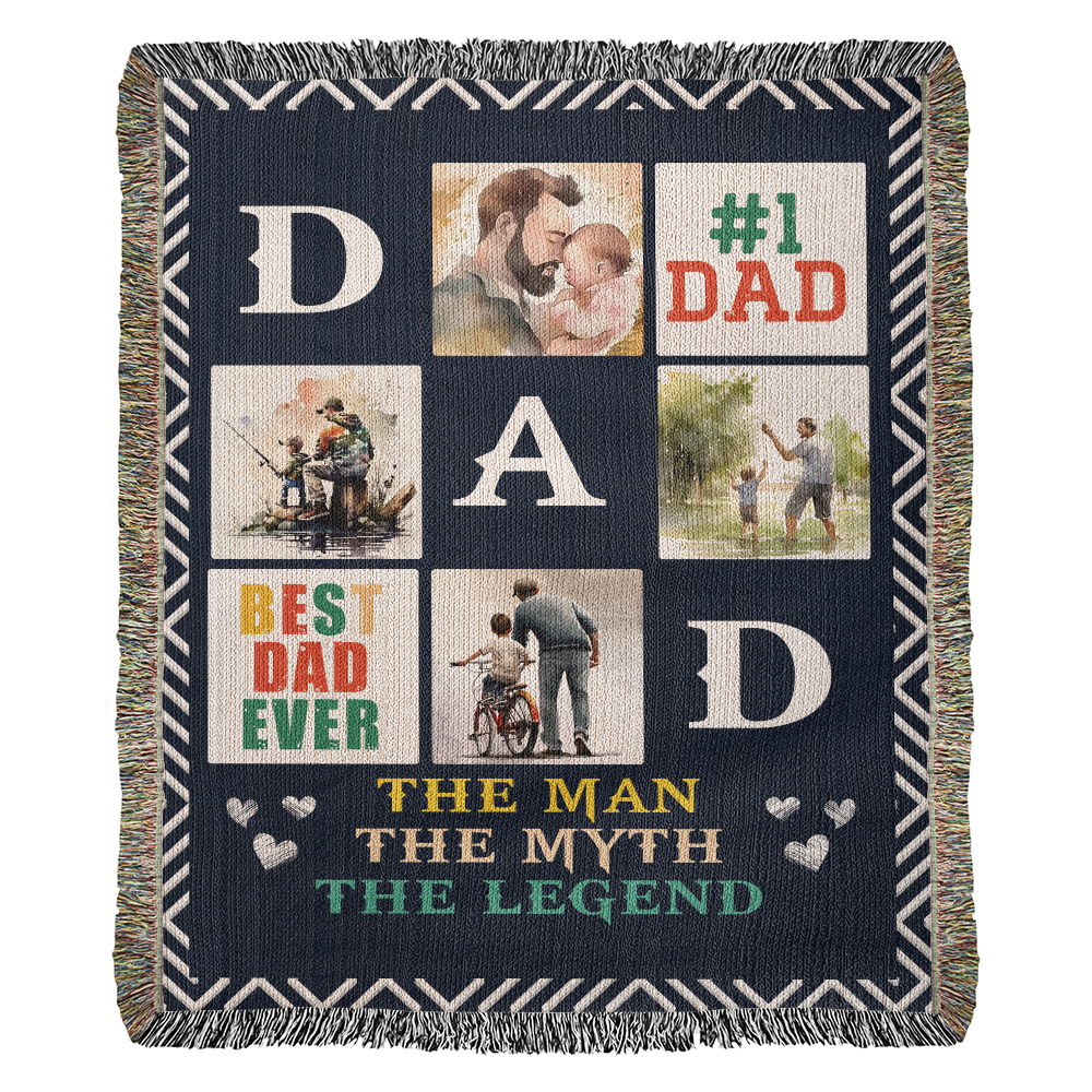 Dad Woven Blanket – The Man, The Myth, The Legend Throw