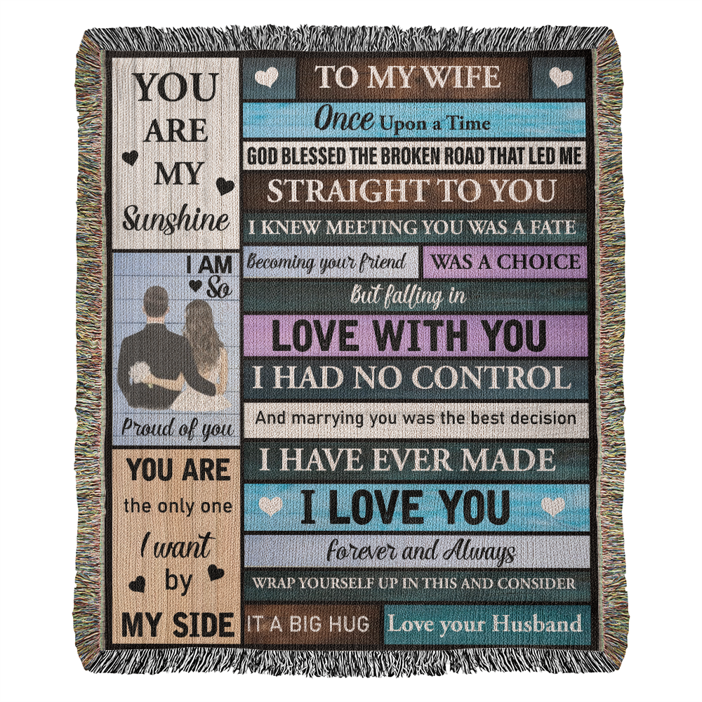 To My Wife Woven Blanket – Romantic Anniversary Gift