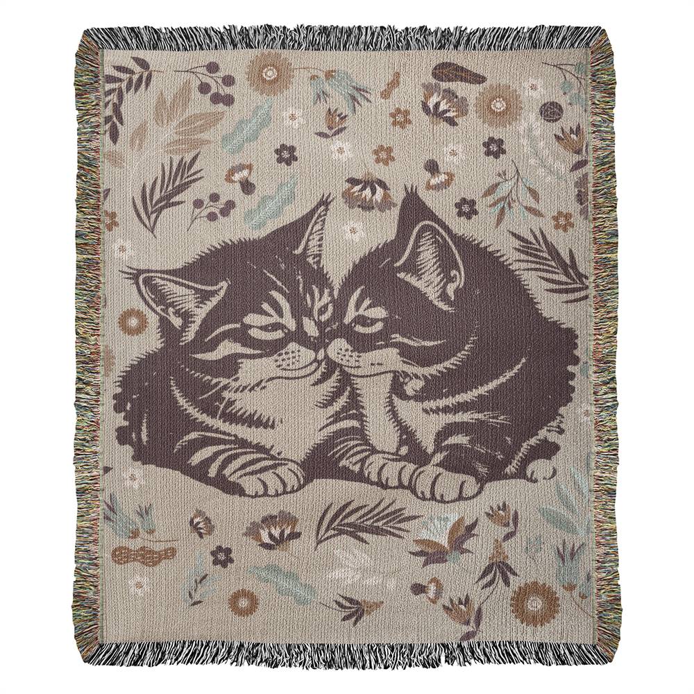 Snuggling Kitties - Woven Blanket for Cozy Comfort