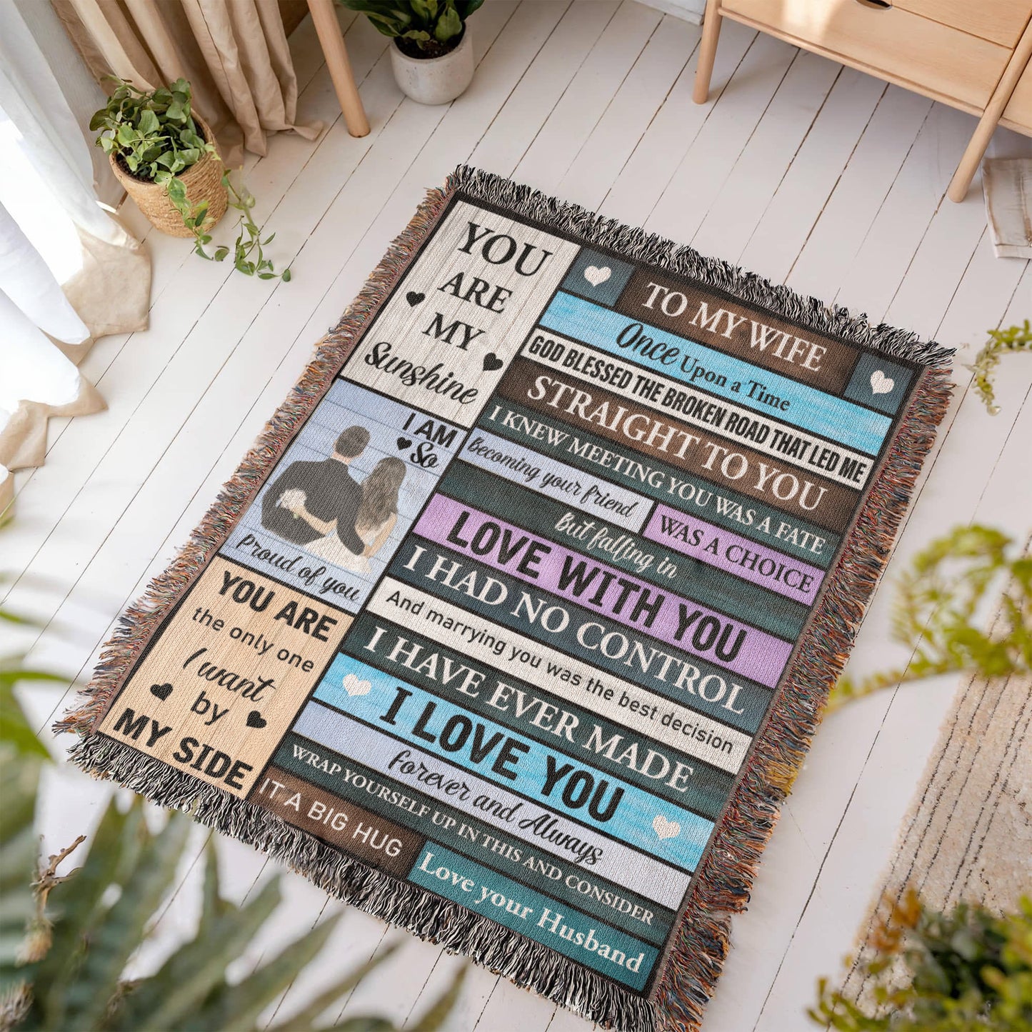 To My Wife Woven Blanket – Romantic Anniversary Gift