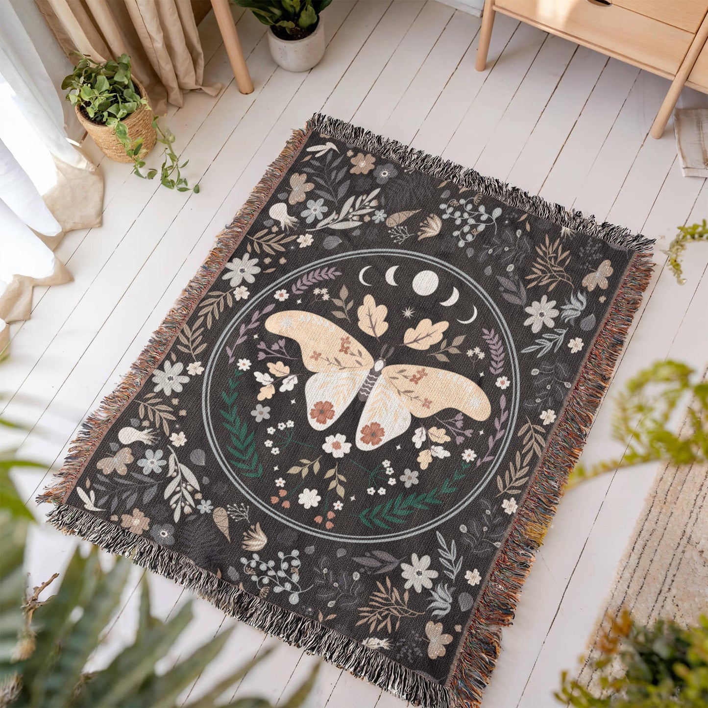 Bohemian Butterfly - Woven Blanket for Cozy Home Décor