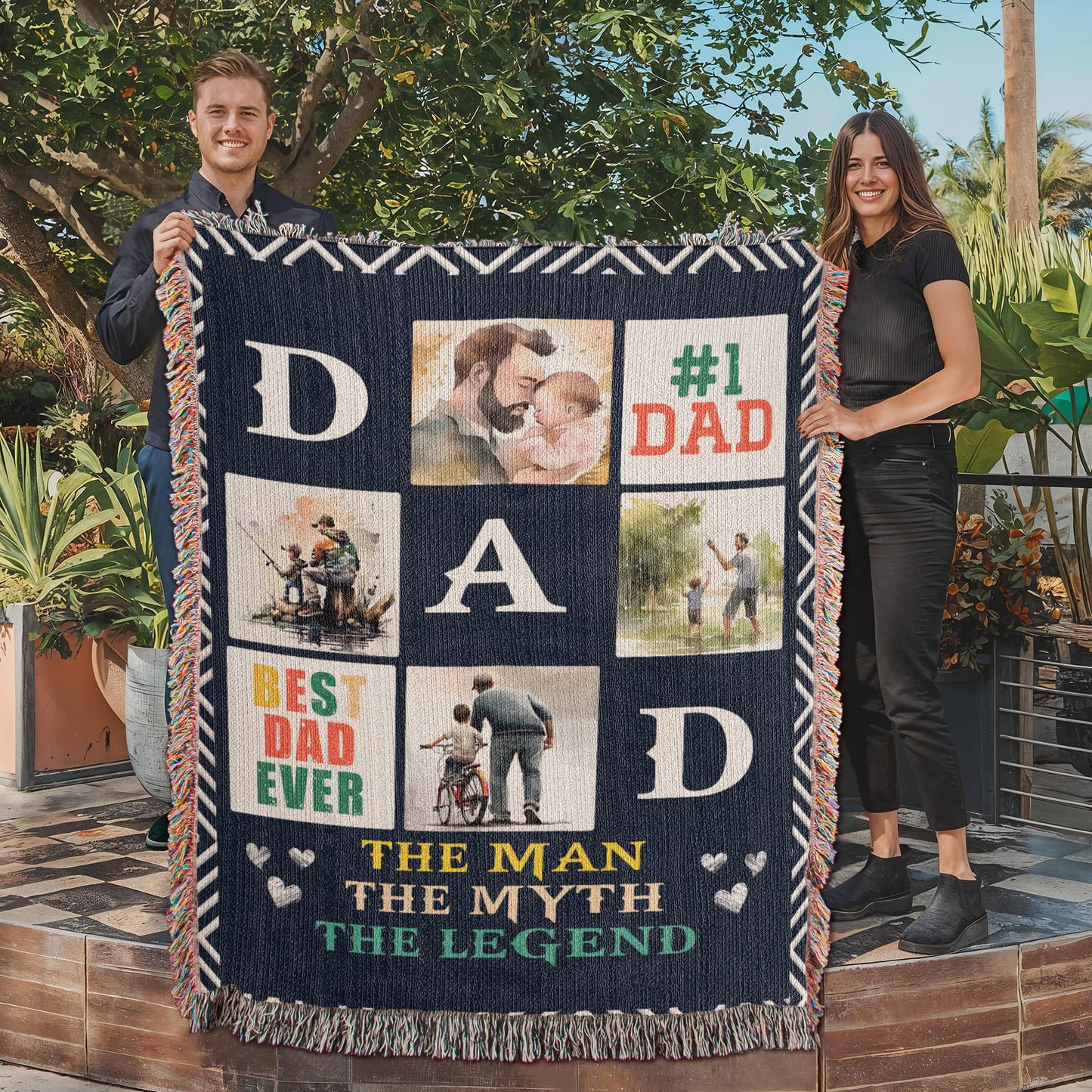 Dad Woven Blanket – The Man, The Myth, The Legend Throw