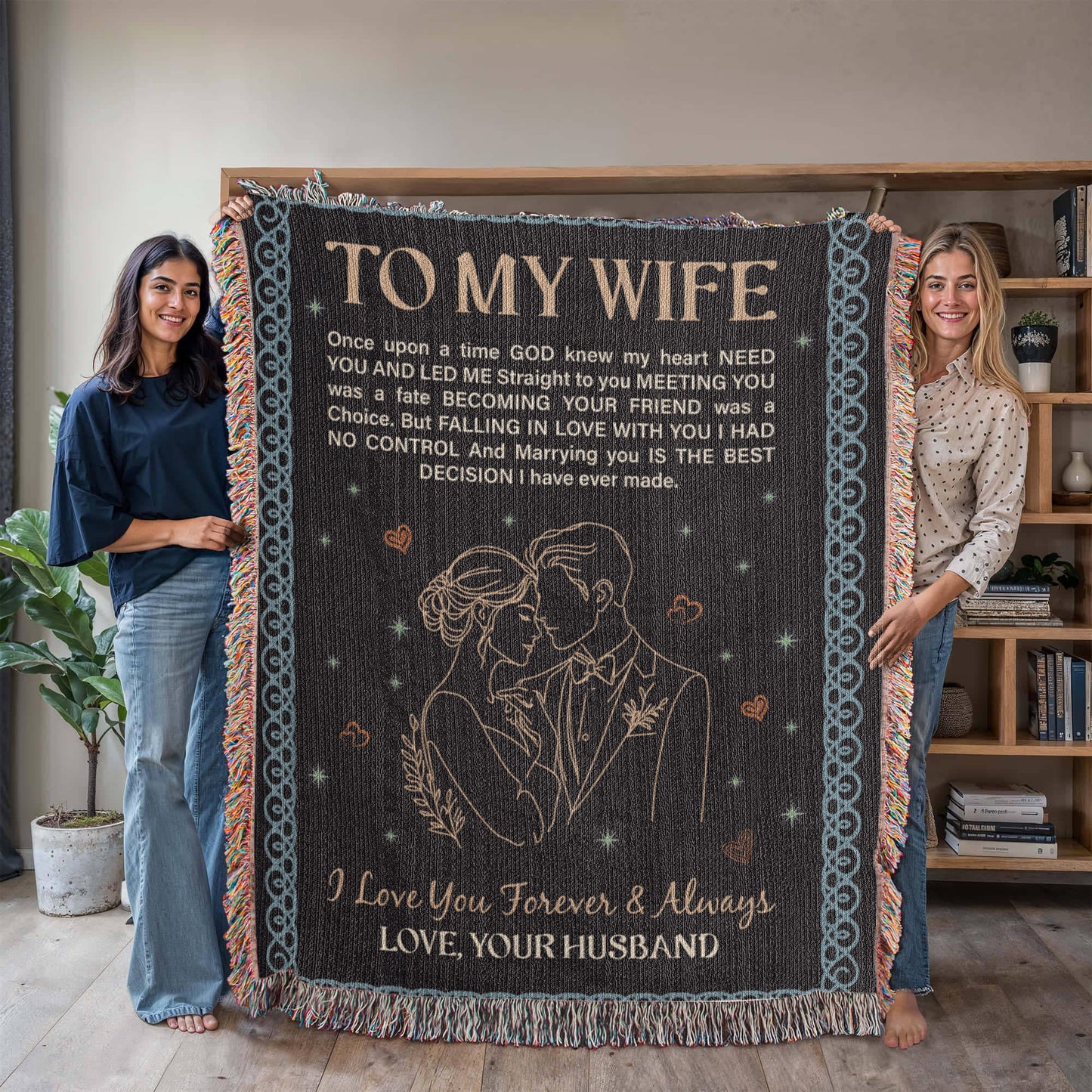 To My Wife - Heirloom Woven Blanket for Cozy Moments