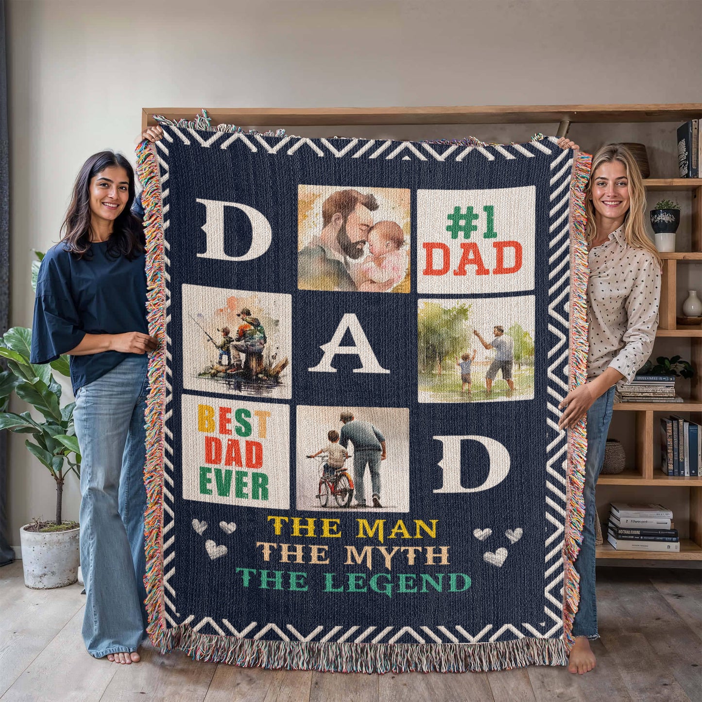 Dad Woven Blanket – The Man, The Myth, The Legend Throw