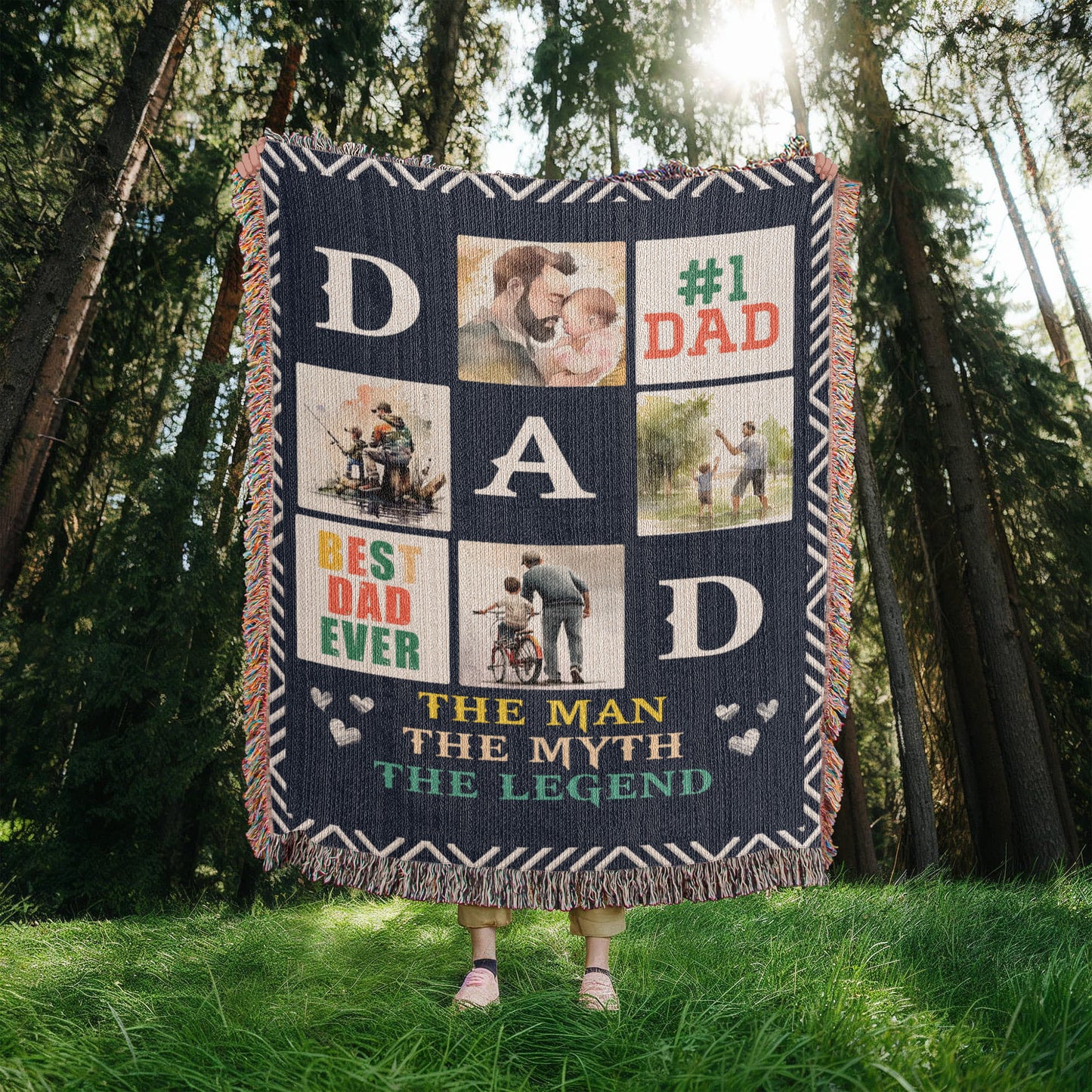 Dad Woven Blanket – The Man, The Myth, The Legend Throw