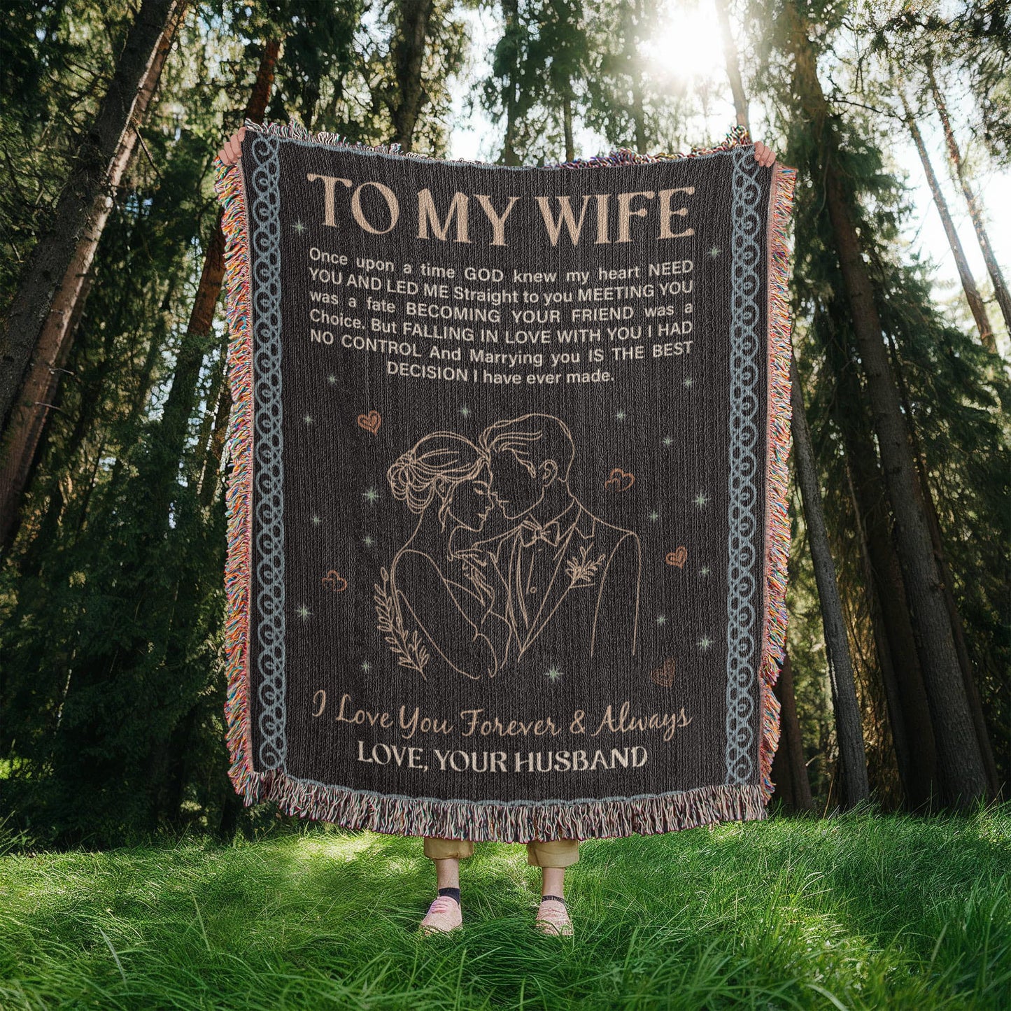 To My Wife - Heirloom Woven Blanket for Cozy Moments
