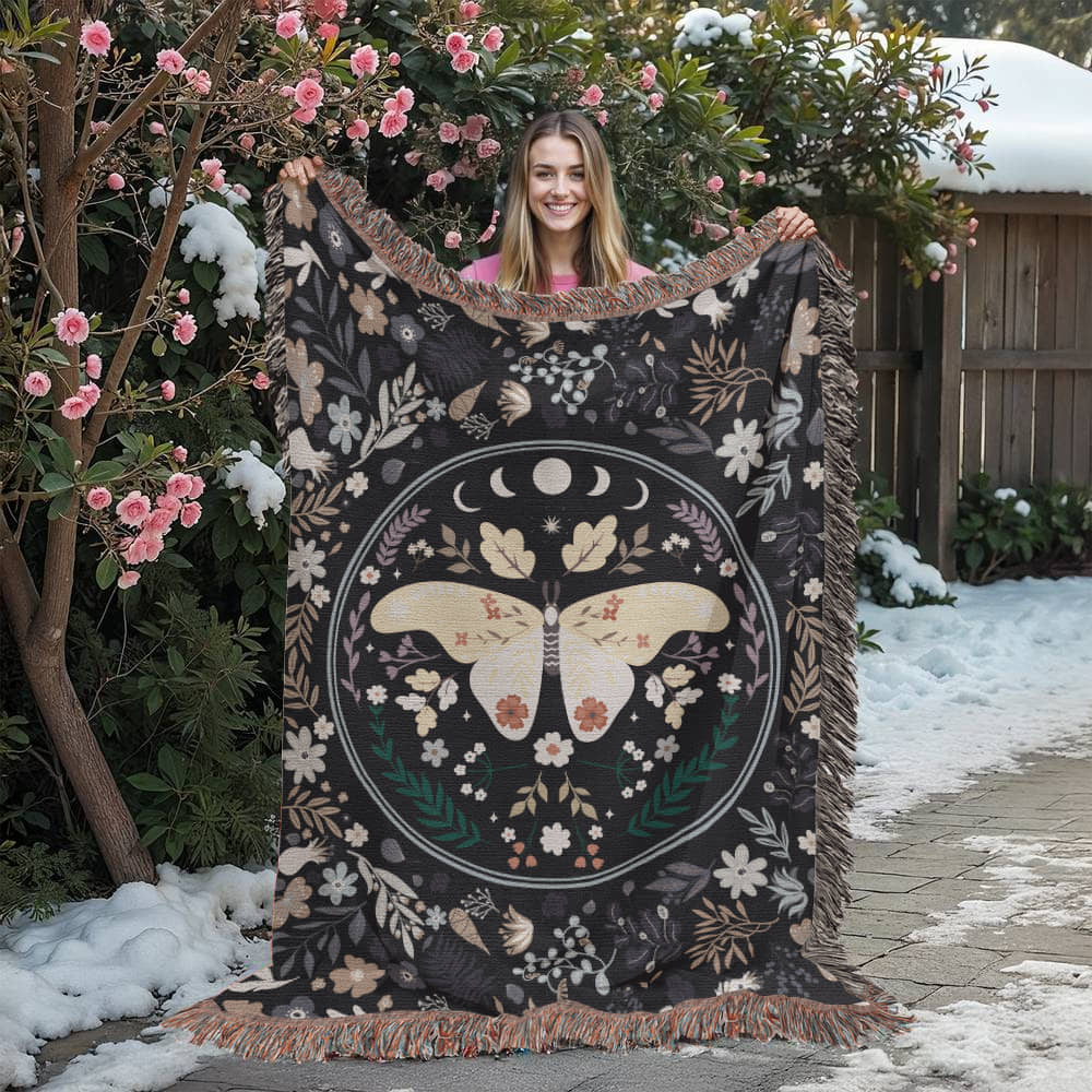 Bohemian Butterfly - Woven Blanket for Cozy Home Décor