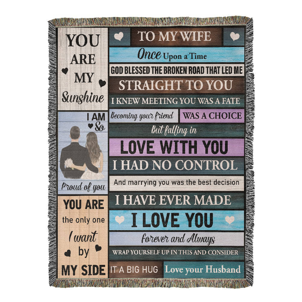 To My Wife Woven Blanket – Romantic Anniversary Gift