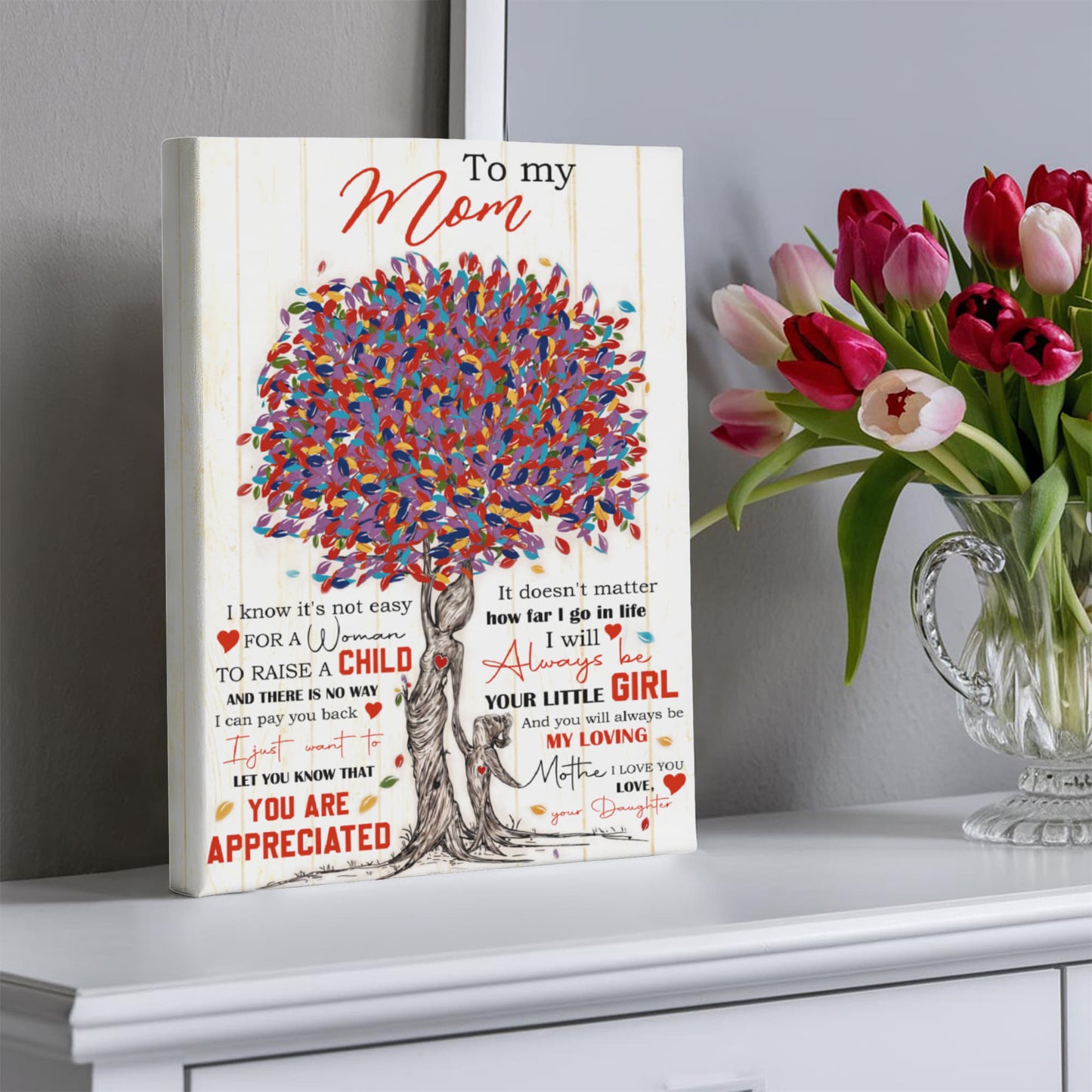 Wall Art -Celebrate Mom with this Colorful Tree of Love Canvas Print