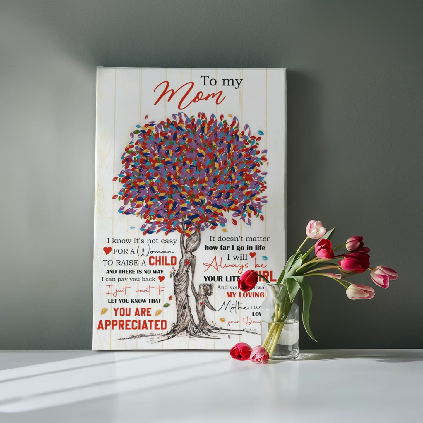 Wall Art -Celebrate Mom with this Colorful Tree of Love Canvas Print