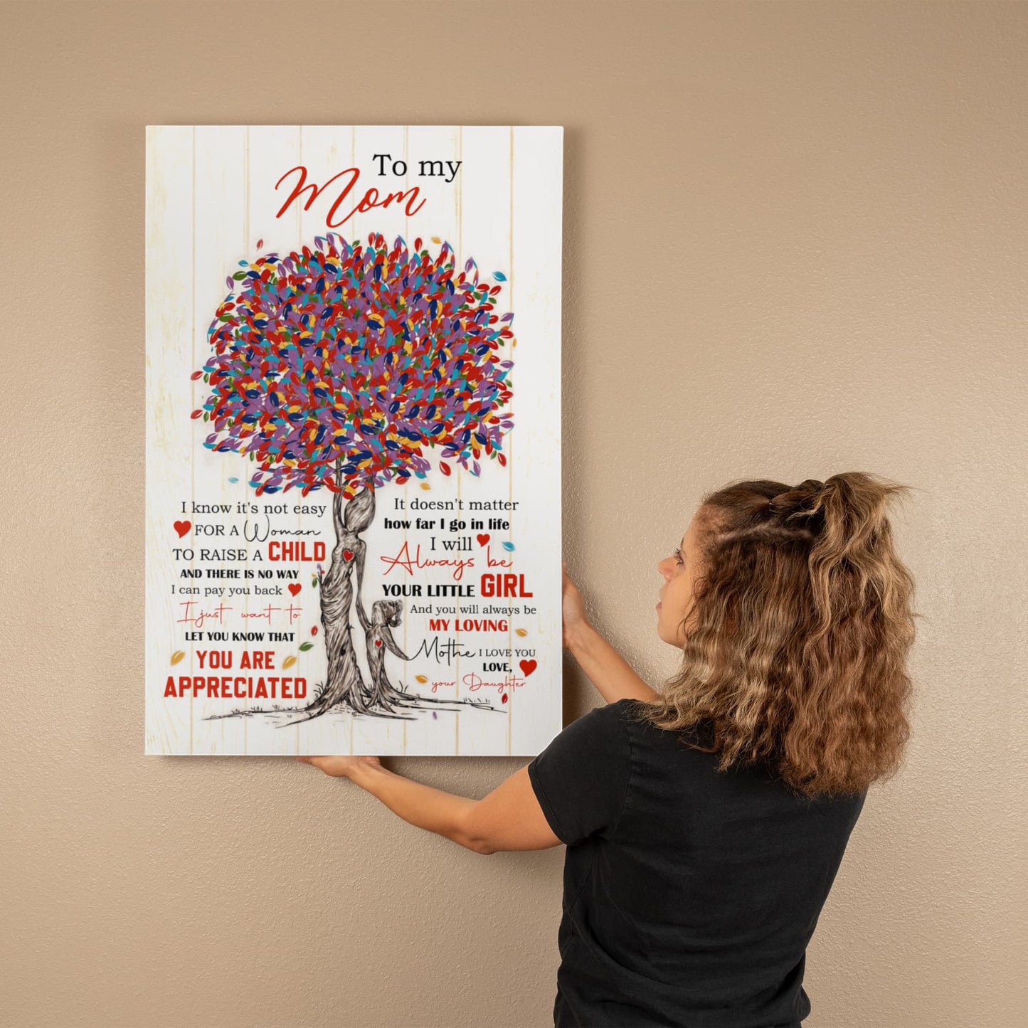 Wall Art -Celebrate Mom with this Colorful Tree of Love Canvas Print