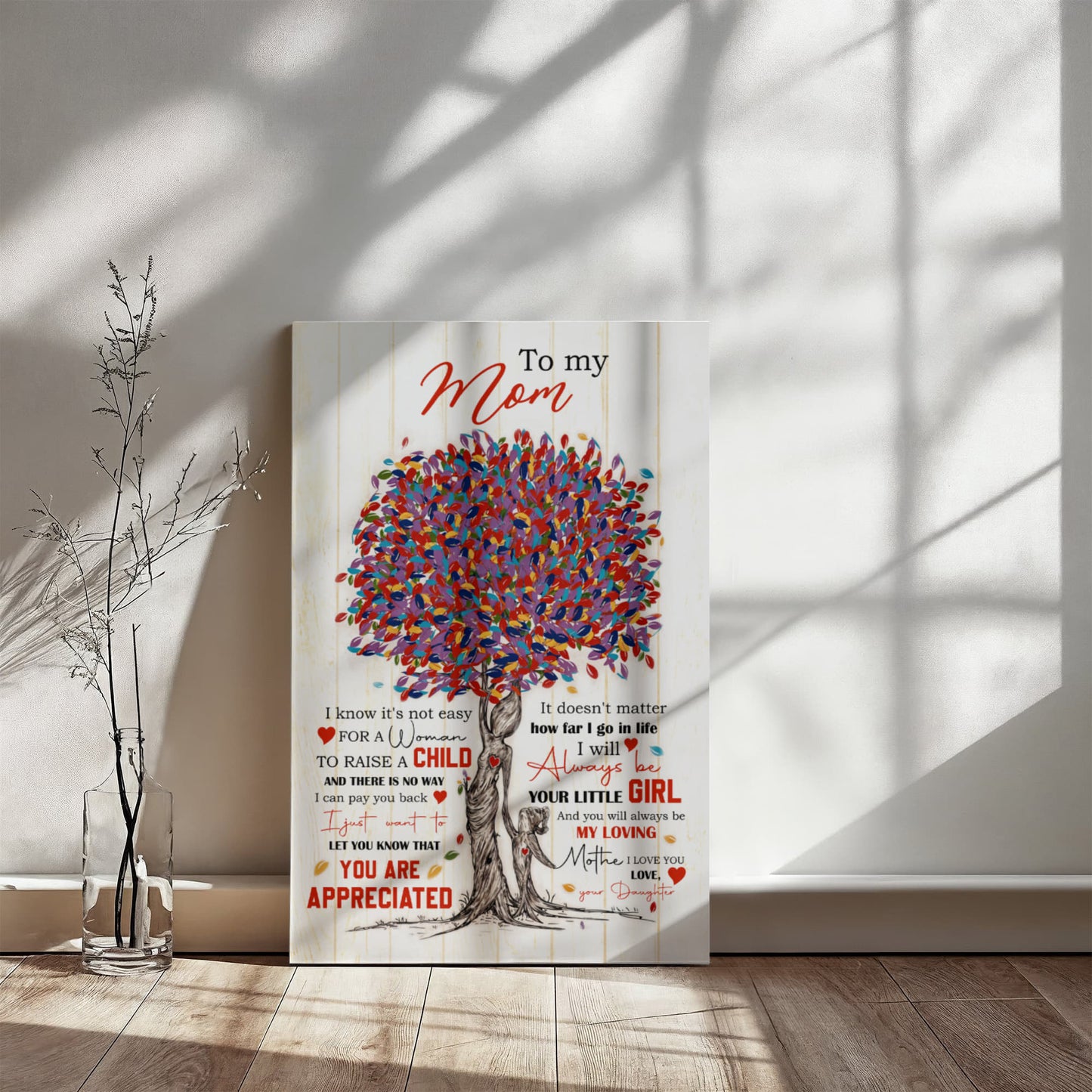 Wall Art -Celebrate Mom with this Colorful Tree of Love Canvas Print