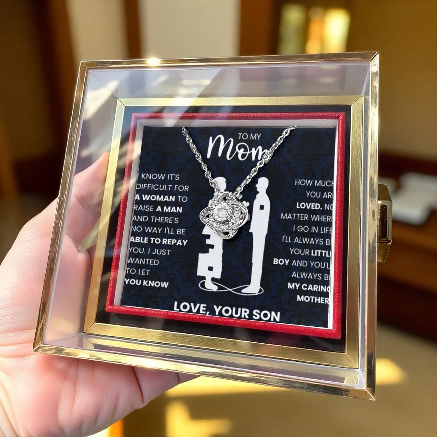 To My Mom – A Loving Necklace Gift from Your Son to Honor Your Strength