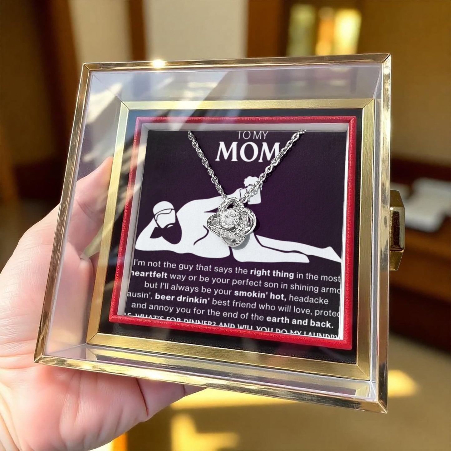 A Son's Heartfelt Gift – Elegant Necklace for the Most Loving Mom !