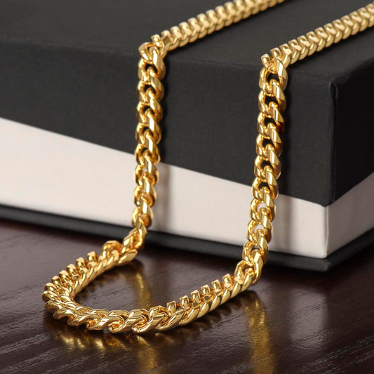 Cuban Link Chain for Him – To My Man, Love You Always & Forever Gift with Message Card